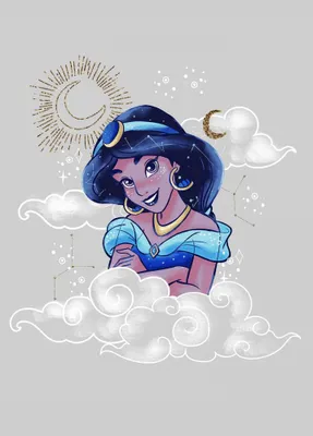 Produktbild von Poster Disney Aladdin – Jasmine Porträt in den Wolken 50 cm x 70 cm