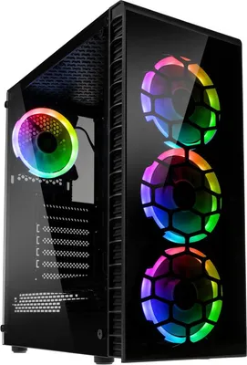 Produktbild von Kolink Observatory Lite , Midi Tower, PC, Schwarz, ATX, micro ATX, Mini-ITX, Kunststoff, Stahl, Gehärtetes Glas, 16 cm