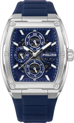 Produktbild von POLICE Herrenuhr Quarzuhr silber / blau onesize Herren 42 PEWJQ0004501, PEWJQ0004502, PEWJQ0004540