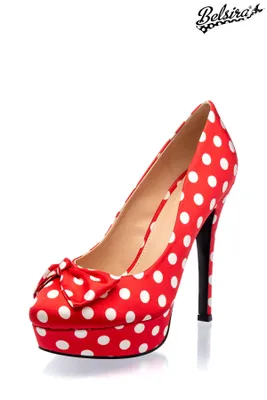 Produktbild von Belsira Retro Pumps Rot - Weiß - 40