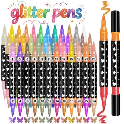 Immagine prodotto di Set di pennarelli glitter con 72 colori e punta doppia