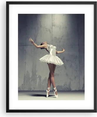 Produktbild von Gerahmtes Poster - Schwarzer Rahmen - Ballerina Weiß Wand - 40x50 cm - Wand Bild - Wanddeko - Wandbilder - Kunstposter - Wandposter - Bilderrahmen - Bilder - Kunstdruck - Wandbild - P2BPA40x50-4344