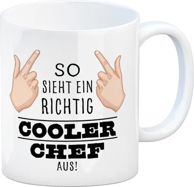 Produktbild von So sieht ein richtig cooler Chef aus Kaffeebecher für die Arbeit