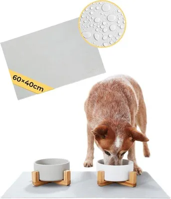 Productafbeelding van Famanu voedermat, gemakkelijk schoon te maken - 60 x 40 cm - Antislipmat voor katten- en hondenbakken