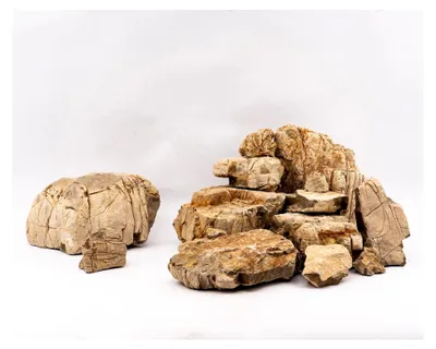 Produktbild von Mizu Stone | Heller Aquarium Stein I wasserneutral mit glatter Struktur I Aquascaping Hardscape Steine Deko für Aquarien I Größe M: 13-18 cm