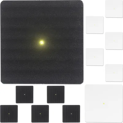 Produktbild von LED Glasuntersetzer 12er Set 6xSchwarz 6xWeiß 9,5x9,5cm kaltweiß beleuchtet Glas Untersetzer Getränkeglas Tischdekoration