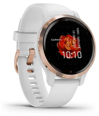 Obrázek produktu pro Garmin Venu 2S, nerezová luneta Rose Gold, bílé pouzdro, silikonový řemínek