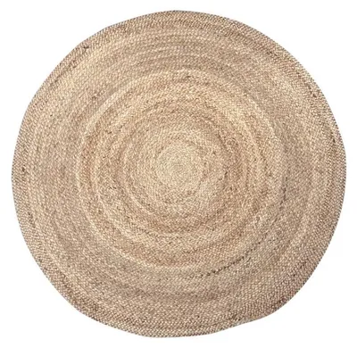 Image de Tapis rond D 110 cm en jute naturelle - Beige