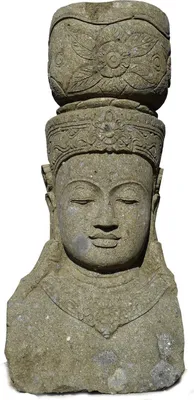Immagine prodotto di Stonox Buddha statua busto Purnia Basanit resistente al gelo 35x38x150 cm