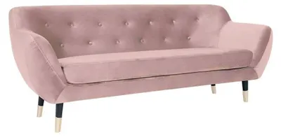 Zdjęcie produktu dla Różowa sofa z tkaniny do salonu kanapy tapicerowane sofy Chesterfield trzyosobowe