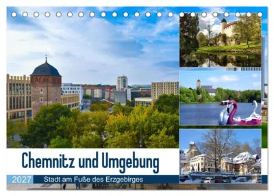 Zdjęcie produktu dla Chemnitz i okolice (kalendarz biurkowy 2027, format DIN A5, układ poziomy), kalendarz miesięczny CALVENDO