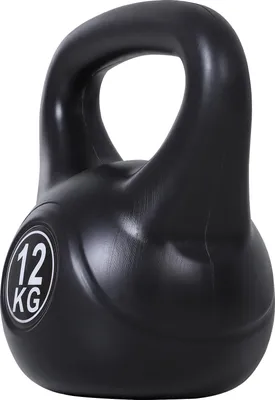 Produktbild von Kettlebell Kugelhantel 12 kg Gewicht-Hantel mit Sand befüllt für Anfänger Schwarz