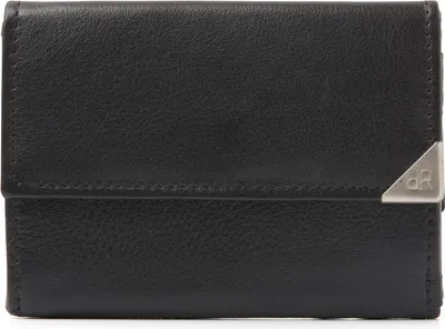 Produktbild von dR Amsterdam Herren Brieftasche Leder | Brieftasche Herren klein | Münzfach mit Druckknopf & 2 Geld- & Kreditkartenfächer | RFID Toronto - 15516 Black