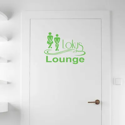 Produktbild von Wandtattoo - Wandaufkleber - Tür-/Wandtattoo "Lokus Lounge" - 50cm x 38cm lindgrün - Dekoration Küche Wohnzimmer Wand