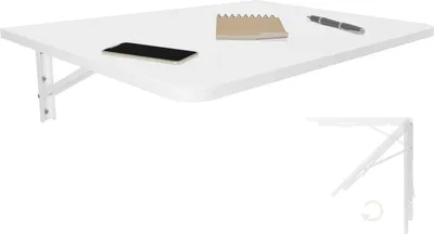 Obrázek produktu pro Odkládací stolek na zeď Stolová deska 70x40 cm v bílé barvě Odkládací stolek Jídelní stůl Kuchyňský stůl na zeď Barový stůl Stojací stůl Stůl na zeď
