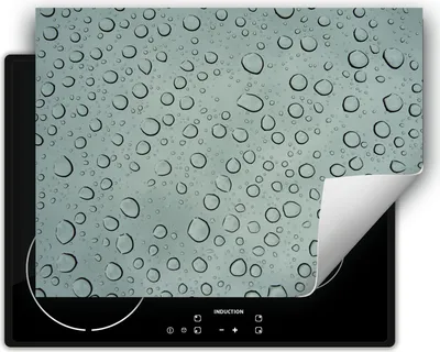 Produktbild von DarHaus Herdabdeckplatte 70x52 cm Anti Rutsch Matte Aufrollbar, grau - tropfen