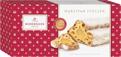 Zdjęcie produktu dla Niederegger Marzipan Stollen Red Christmas Stollen z marcepanem 1000g