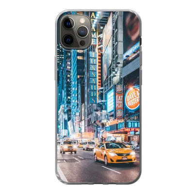 Produktbild von MuchoWow® Handyhülle Schutzhülle Hülle für iPhone 13 Pro Max New York bei Nacht Silikon Softcase Handy Hülle - Mobiltelefon