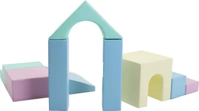 Immagine prodotto di IGLU Soft Play blocchi da costruzione morbidi in schiuma blocchi da costruzione giganti blocchi da costruzione con antiscivolo 10 TLG. Luce pastello