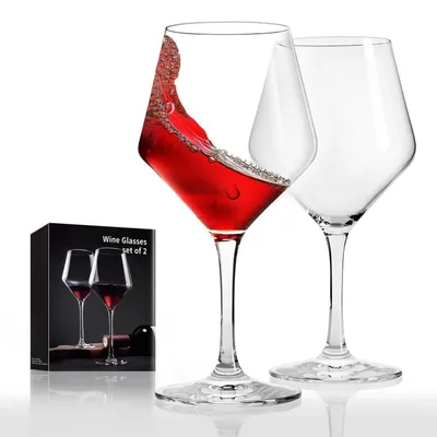 Immagine prodotto di Set di due bicchieri da vino, capacità 450 ml, in cristallo