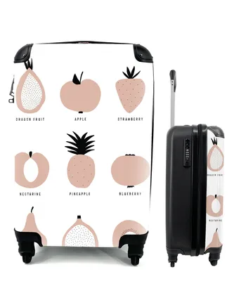 Produktbild von MuchoWow® Koffer Handgepäck Trolley Rollkoffer Kleine Reisekoffer mit 4 Rollen - Obst - Pastell - Design - Cabin Size < 55x40x23 cm & 55x40x20 cm - Fotokoffer - Kabinenkoffer - Boardgepäck - Reise-Box - Reisekoffer - Reisegepäck - Koffer mit Bild - Trolley für Kinder