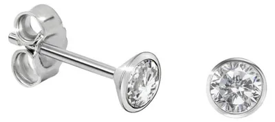 Produktbild von Solitär Ohrstecker Silber 925 Ohrringe mit Zirkonia 3 mm
