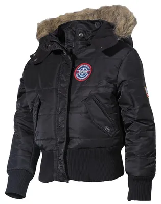Produktbild von US Kinder-Polarjacke, N2B, schwarz, Kapuze mit Fellkragen L