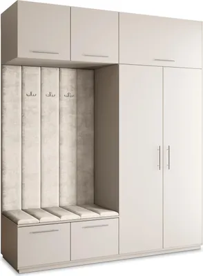 Produktbild von Masseno Garderobe-Set REMA 200/240/60 cm Modern Garderobenschrank Kaschmir, Veloursstoff MONOLITH 04 (Beige)