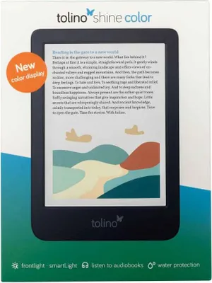 Produktbild von Tolino shine color, 15,2 cm (6"), E Ink Carta, 1072 x 1448 Pixel, CBR, CBZ, EPUB, MOBI, PDF, TXT, JPEG, PNG, 16 GB