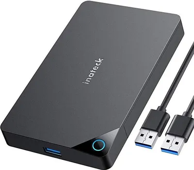 Produktbild von Inateck Festplattengehäuse 2 5 Zoll USB 3.0, Externes HDD Gehäuse für 7 mm/ 9,5 mm 2,5" SATA HDD und SSD, Unterstützt UASP, Werkzeuglos (FE2013)