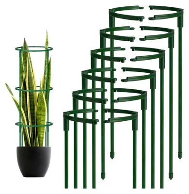 Produktbild von Tomatenkäfig, Rankpflanzenständer, 12 Stück Halbrund, Gartenstützen für Pflanzen wie Blumen, Rosen, Tomaten, Lilien, Hortensien (9,8 x 5,5 Zoll)