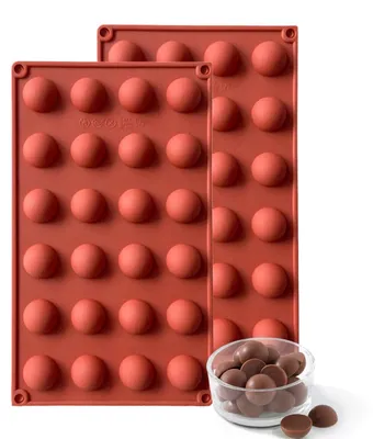 Productafbeelding van Siliconen mallen, halfbolvormig, met 24 holtes, 2 stuks