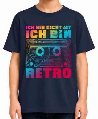 Zdjęcie produktu dla Nie jestem stara, jestem retro. Kasetowa koszulka z lat 80., vintage, lata 90., dla dzieci, kolor granatowy, rozmiar 116