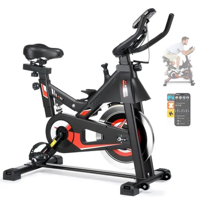 Image de Vélo d'appartement - Vélo de fitness avec résistance magnétique, selle et guidon réglables, supportant un poids maximal de 150 kg