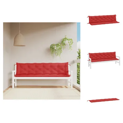Immagine prodotto di vidaXL Cuscini per panca da giardino 2 pz. Tessuto Oxford rosso 200x50x7 cm - Cuscino di seduta