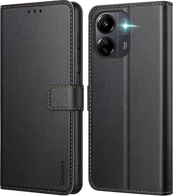 Obrázek produktu pro Xiaomi Redmi 13C pouzdro Black Leather Flip Cover Card Slots Magnetic Closure