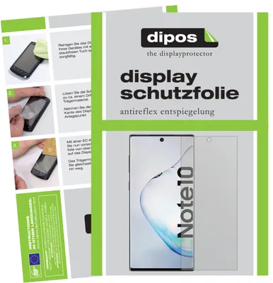 A collage of images showing instructions for applying a screen protector and a product shot of the screen protector itself.