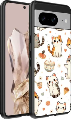 Immagine prodotto di Adatto per Google Pixel 8 Pro Custodia per telefono con stampa di gatto - Custodia posteriore in TPU con disegno di gatto - Smartphonics