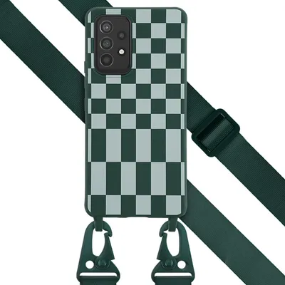 Image de Selencia Etui design en silicone avec cordon détachable pour le Samsung Galaxy A53 - Irregular Check Green