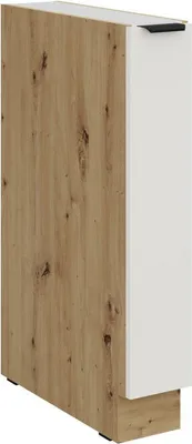 Produktbild von LUNARA Auszugsschrank – Breite 15 cm, Weiß/Eiche (Artisan).