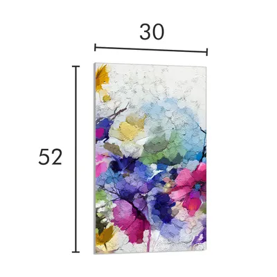 Produktbild von Glasschneidebrett 30x52 Blumen