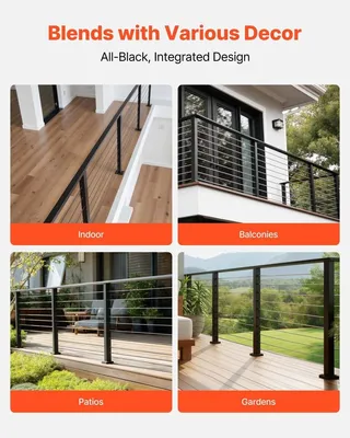 Produktbild von 2 Pack Handrail Connectors, Flat Extension Stair Railing Accessories, POM Hand Rail Connector Fittings for Rectangular Cable Railing, Deck Cable Rail System Outdoor, Matte Black, HT-04