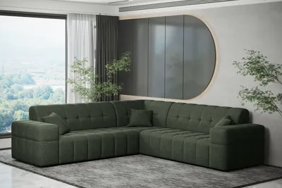 Produktbild von Kaiser Möbel Ecksofa Corner 246x246 cm Eckcouch NIMES stoff Verita Dunkelgrun