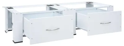 Produktbild von Waschmaschinen- und Trocknerständer - Waschmaschinenstütze - Trocknererhöhung - Untergestell für Waschmaschine - Wäscheorganizer