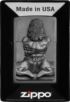 Zdjęcie produktu dla Zapalniczka benzynowa Zippo Bondage Girl sztormowa chromowana z motywem sexy kobiety