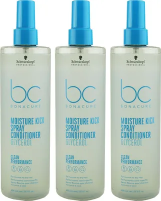 Produktbild von Schwarzkopf Bonacure Moisture Kick 3 x 400 ml Sprühconditioner Set