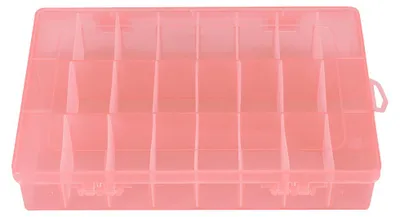 Produktbild von 24 Fächer aus Kunststoff, verstellbare Box für Schmuck, abnehmbarer Organizer, Perlen-Aufbewahrungsbox (orange)