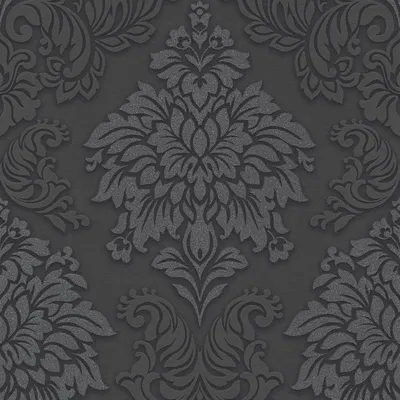 Image de Profhome 368984-GU Papier peint baroque brillant noir argent 5,33 m2