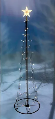 Produktbild von LEX 1,8 m LED Lichterbaum mit Stern warmweiß 106 LEDs +8 Funktionen LK059W-8