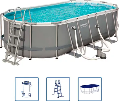 Produktbild von Bestway Power Steel Aufstellpool Oval 549x274x122 cm